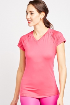 v-neck-short-sleeve-sports-top-hot-pink-137590-4